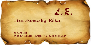 Lieszkovszky Réka névjegykártya