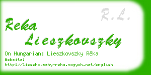 reka lieszkovszky business card